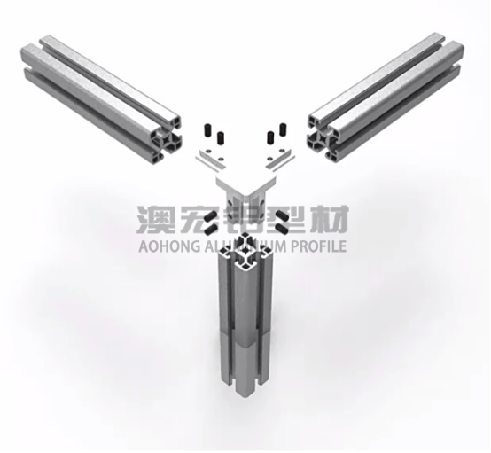 鋁型材配件 使用在正方形型材，30鋁型材或40鋁型材框架中，兩根橫向型材減去30、40mm，立柱減去一定的厚度距離，搭配頂絲擰緊固定。<br />
	<p>
		&nbsp; &nbsp; &nbsp; &nbsp; 澳宏鋁業(yè)是鋁型材廠家，專注鋁型材定制，其鋁型材型號(hào)和鋁型材配件齊全，想了解更多鋁型材連接方式，歡迎電詢：13381909160。
	</p>
	<p>
		<br />
	</p>
	<p>
		<br />
	</p>
	<p>
		<br />
	</p>
<div style=